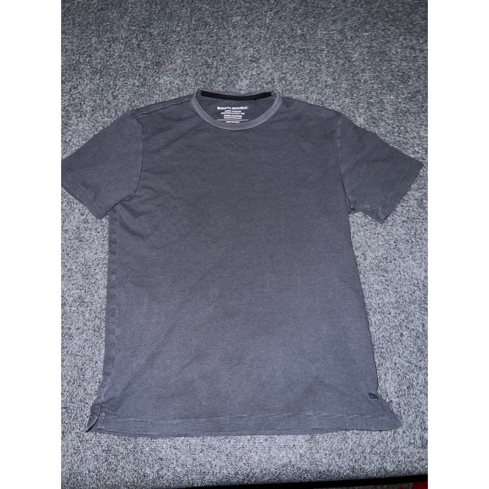 Banana Republic Luxe Touch Performance Tee Gray Ribbed Cotton Shirt Small